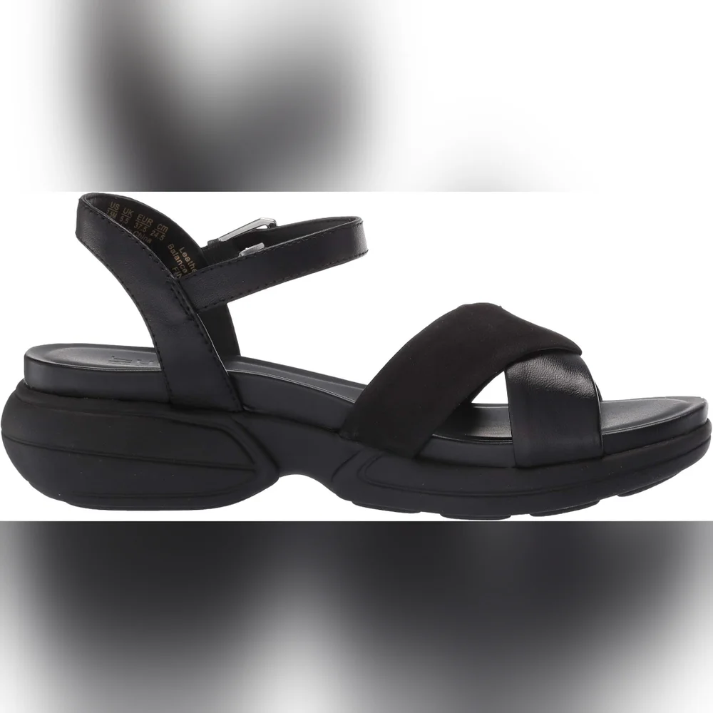 Naturalizer Black Platform Ankle-Strap Sandals